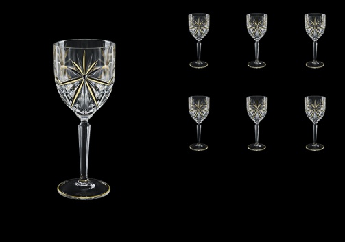 Oasis C4 OCG KCR Wine Glasses 134ml 6pcs in Half Star Gold+KCR (1301/KCR)