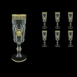 Provenza CFL PLLGB Champagne Flutes 160ml 6pcs in Antique&Leo Golden Black Decor (42-138)