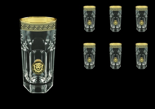 Provenza B0 PLGB Water Glasses 370ml 6pcs in Antique&Leo Golden Black Decor (42-141)