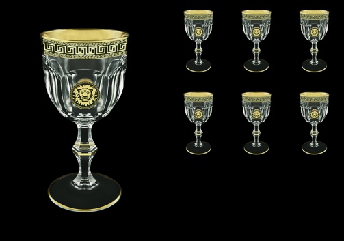 Provenza C2 PLGB  Wine Glasses 230ml 6pcs in Antique&Leo Golden Black Decor (42-140)