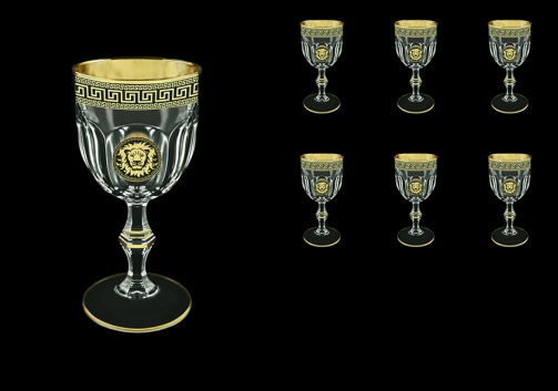 Provenza C3 PLGB Wine Glasses 170ml 6pcs in Antique&Leo Golden Black Decor (42-139)