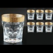 Provenza B2 PAGC b Whisky Glasses 280ml 6pcs in Antique Golden Classic Decor (136/b)