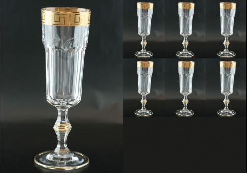 Provenza CFL PAGC b Champagne Flutes 160ml 6pcs in Antique Golden Classic Decor (138/b)