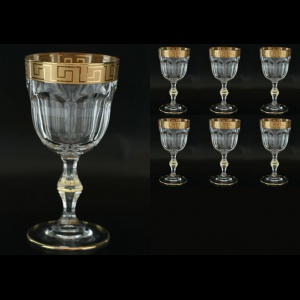 Provenza C2 PAGC b  Wine Glasses 230ml 6pcs in Antique Golden Classic Decor (140/b)