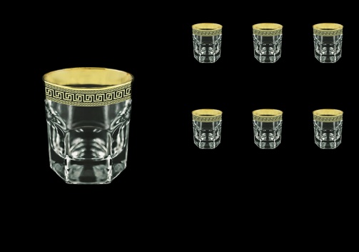 Provenza B2 PAGB Whisky Glasses 280ml 6pcs in Antique Golden Black Decor (57-136/b)