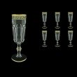 Provenza CFL PAGB Champagne Flutes 160ml 6pcs in Antique Golden Black Decor (57-138/b)