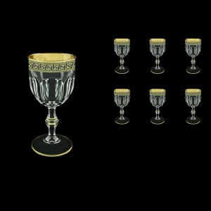 Provenza C3 PAGB Wine Glasses 170ml 6pcs in Antique Golden Black Decor (57-139/b)