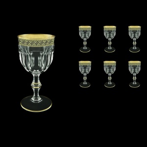 Provenza C2 PAGB Wine Glasses 230ml 6pcs in Antique Golden Black Decor (57-140/b)