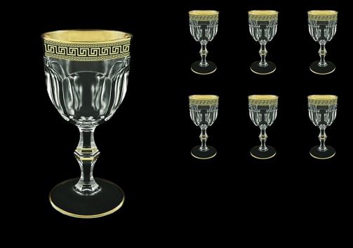 Provenza C2 PAGB Wine Glasses 230ml 6pcs in Antique Golden Black Decor (57-140/b)