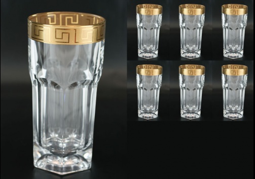 Provenza B0 PAGC b Water Glasses 370ml 6pcs in Antique Golden Classic Decor (141/b)