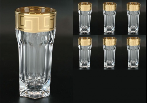 Provenza B5 PAGC b Liqueur Tumblers 50ml 6pcs in Antique Golden Classic Decor (142/b)