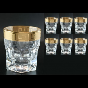 Provenza B3 PAGC b Whisky Glasses 185ml 6pcs in Antique Golden Classic Decor (159/b)
