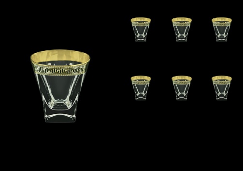 Fusion B2 FAGB b Whisky Glasses 270ml 6pcs in Antique Golden Black Decor (57-397/b)