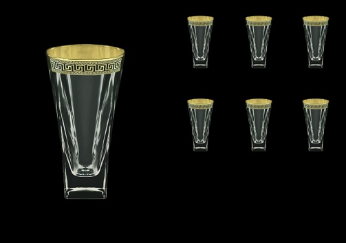 Fusion B0 FAGB b Water Glasses 384ml 6pcs in Antique Golden Black Decor (57-398/b)