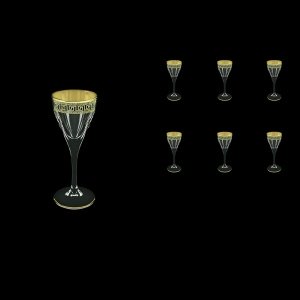 Fusion C5 FAGB b Liqueur Glasses 70ml 6pcs in Antique Golden Black Decor (57-430/b)