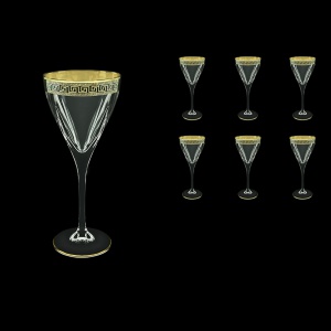Fusion C2 FAGB b Wine Glasses 250ml 6pcs in Antique Golden Black Decor (57-432/b)