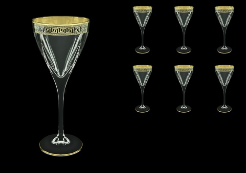 Fusion C2 FAGB b Wine Glasses 250ml 6pcs in Antique Golden Black Decor (57-432/b)