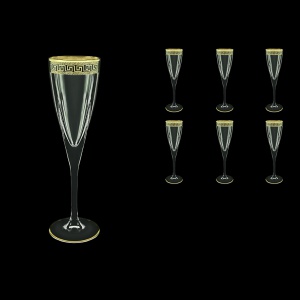 Fusion CFL FAGB b Champagne Flutes 170ml 6pcs in Antique Golden Black Decor (57-434/b)
