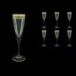 Fusion CFL FAGB b Champagne Flutes 170ml 6pcs in Antique Golden Black Decor (57-434/b)