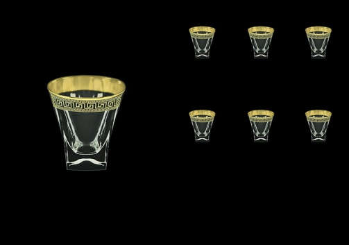 Fusion B3 FAGB b Whisky Glasses 200ml 6pcs in Antique Golden Black Decor (57-437/b)