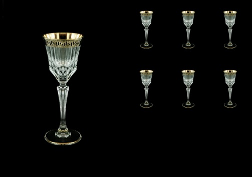 Adagio C5 AAGB b Liqueur Glasses 80ml 6pcs in Antique Golden Black Decor (57-480/b)