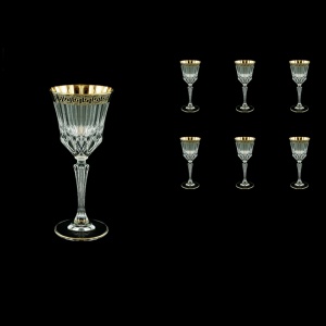 Adagio C4 AAGB b Wine Glasses 150ml 6pcs in Antique Golden Black Decor (57-481/b)