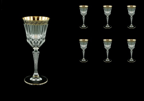 Adagio C4 AAGB b Wine Glasses 150ml 6pcs in Antique Golden Black Decor (57-481/b)