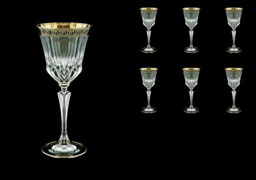 Adagio C3 AAGB b Wine Glasses 220ml 6pcs in Antique Golden Black Decor (57-482/b)
