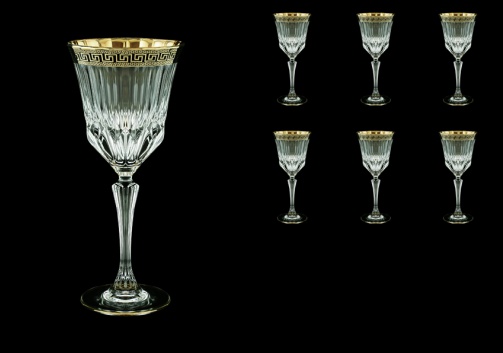 Adagio C2 AAGB b Wine Glasses 280ml 6pcs in Antique Golden Black Decor (57-483/b)