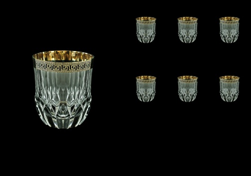 Adagio B2 AAGB b Whisky Glasses 350ml 6pcs in Antique Golden Black Decor (57-485/b)