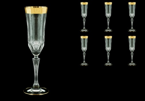 Adagio CFL AAGC b Champagne Flutes 180ml 6pcs in Antique Golden Classic Decor (486/b)