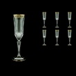 Adagio CFL AAGB b Champagne Flutes 180ml 6pcs in Antique Golden Black Decor (57-486/b)