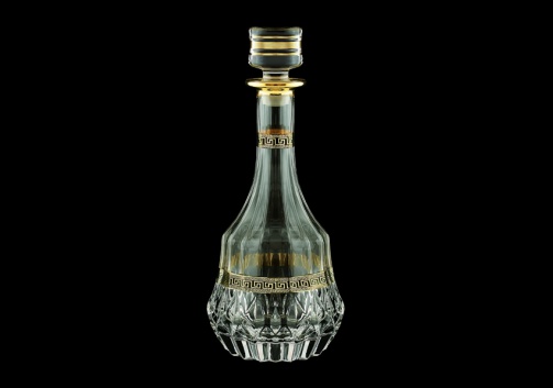 Adagio RD AAGB b Round Decanter 1000ml 1pc in Antique Golden Black Decor (57-489/b)