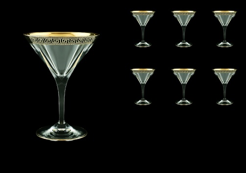Fusion CMT FAGB b Martini Glasses 230ml 6pcs in Antique Golden Black Decor (57-415/b)