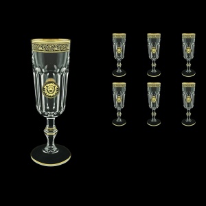Provenza CFL POGB Champagne Flutes 160ml 6pcs in Lilit&Leo Golden Black Decor (41-138)