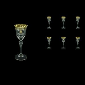 Adagio C5 AOGB Liqueur Glasses 80ml 6pcs in Lilit&Leo Golden Black Decor (41-480)