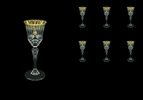Adagio C5 AOGB Liqueur Glasses 80ml 6pcs in Lilit&Leo Golden Black Decor (41-480)