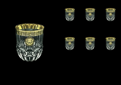 Adagio B2 AOGB Whisky Glasses 350ml 6pcs in Lilit&Leo Golden Black Decor (41-485)
