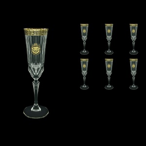 Adagio CFL AOGB Champagne Flutes 180ml 6pcs in Lilit&Leo Golden Black Decor (41-486)