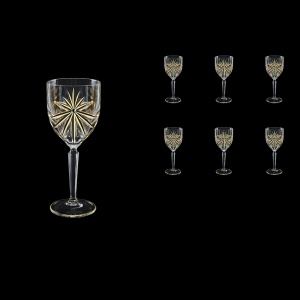 Oasis C4 OOG KCR Wine Glasses 134ml 6pcs in Full Star Gold+KCR (1315/KCR)