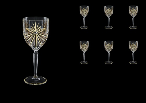 Oasis C4 OOG KCR Wine Glasses 134ml 6pcs in Full Star Gold+KCR (1315/KCR)