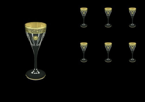 Fusion C5 FOGB Liqueur Glasses 70ml 6pcs in Lilit&Leo Golden Black Decor (41-430)