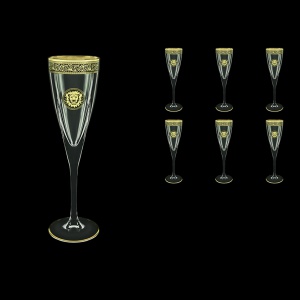 Fusion CFL FOGB Champagne Flutes 170ml 6pcs in Lilit&Leo Golden Black Decor (41-434)
