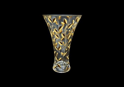 Laurus VO LLG Opened Vase 30cm 1cm in Gold (1332)
