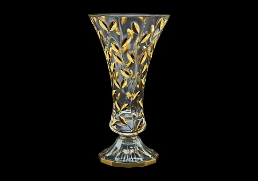 Laurus VOA LLG Opened Vase w/F 30+8cm 1pc in Gold (1335)