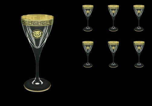 Fusion C3 FOGB Wine Glasses 210ml 6pcs in Lilit&Leo Golden Black Decor (41-431)