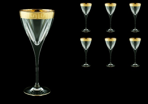 Fusion C3 FAGC b Wine Glasses 210ml 6pcs in Antique Golden Classic Decor (431/b)