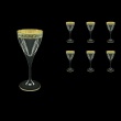 Fusion C3 FAGB b Wine Glasses 210ml 6pcs in Antique Golden Black Decor (57-431/b)