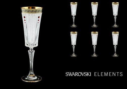 Timeless CFL TAGB SKLI Champagne Fluetes 210ml 6pcs Antique Golden+SKLI (57-131/bKLI)