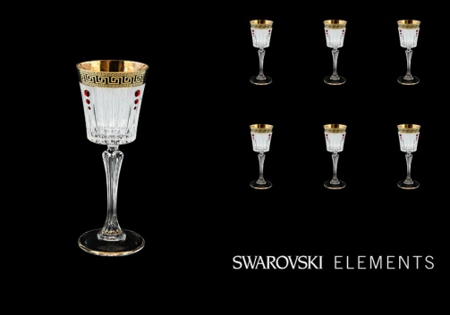 Timeless C5 TAGB SKLI Liqueur Glasses 110ml 6pcs Antique Golden Black+SKLI (57-112/bKLI)